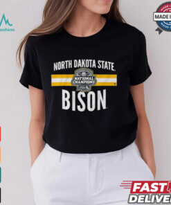 North Dakota State Bison NDSU Football 2025 FCS National Champs Logo Stripe T Shirt