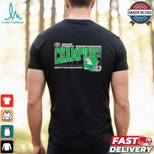 North Texas Mean Green 2025 Servpro First Responder Bowl Champions Vintage Style With Helmet College Football Bowl Game Shirt