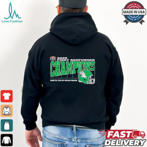 North Texas Mean Green 2025 Servpro First Responder Bowl Champions Vintage Style With Helmet College Football Bowl Game Shirt