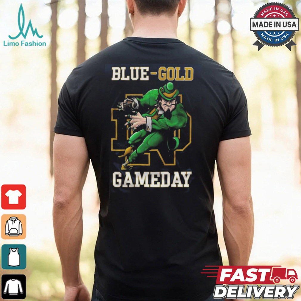 Notre Dame Blue Gold Game Day Champions 2025 Mascot Shirt Notre Dame Blue Gold Game Day Champions 2025 Mascot Shirt