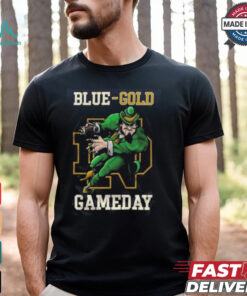 Notre Dame Blue Gold Game Day Champions 2025 Mascot Shirt
