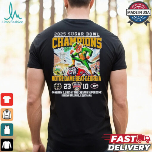 Notre Dame Fighting Irish Beat Georgia Football 2025 Sugar Bowl Champions Mascot T Shirt