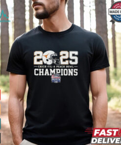 Official 2025 Chick Fil A Peach Champions Texas Longhorns Helmet T Shirts