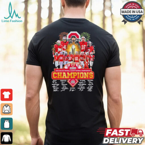 Official 2025 College Football Playoff National Championship NCAA Ohio State Buckeyes 9 Times T Shirt