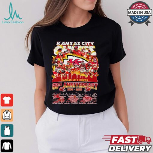 Official Kansas City Chiefs 65th Anniversary 1960 2025 Signatures T Shirts