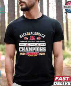 Official Kansas City Chiefs Kingdom Back 2 Back 2 Back American Football Conference Champions 2024 T shirts