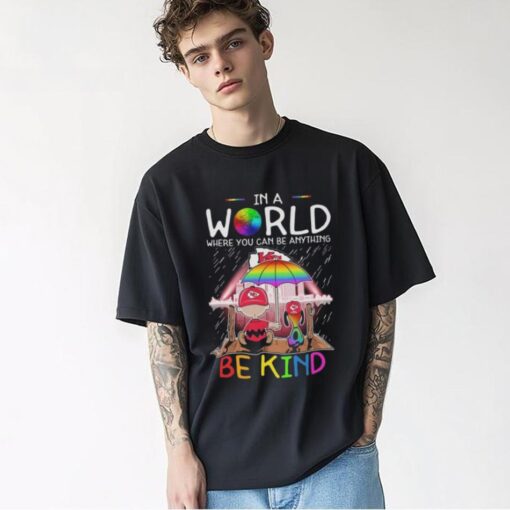 Official Snoopy And Charlie Brown In A World Where You Can Be Anything Kansas City Chiefs E Kind Shirt
