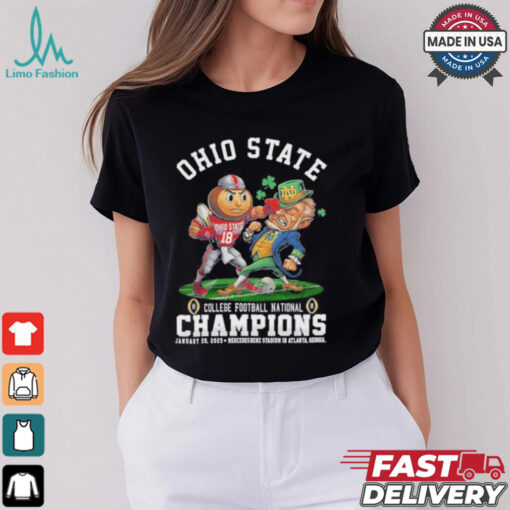Ohio State Buckeyes Boxing Notre Dame Fighting Irish College Football Playoff Champions 2024 2025 Mascot T shirts