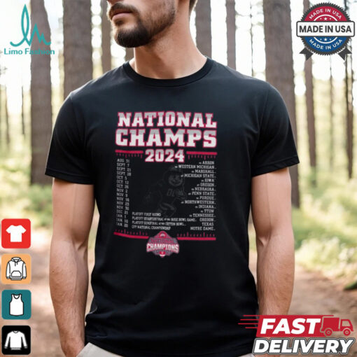 Ohio State Buckeyes Champion College Football Playoff 2024 National Champions Schedule Shirt