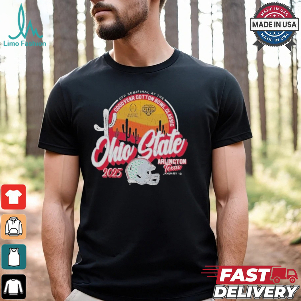 Ohio State Buckeyes College Football Playoff 2025 Cotton Bowl Arlington Texas Helmet T Shirt Ohio State Buckeyes College Football Playoff 2025 Cotton Bowl Arlington Texas Helmet T Shirt