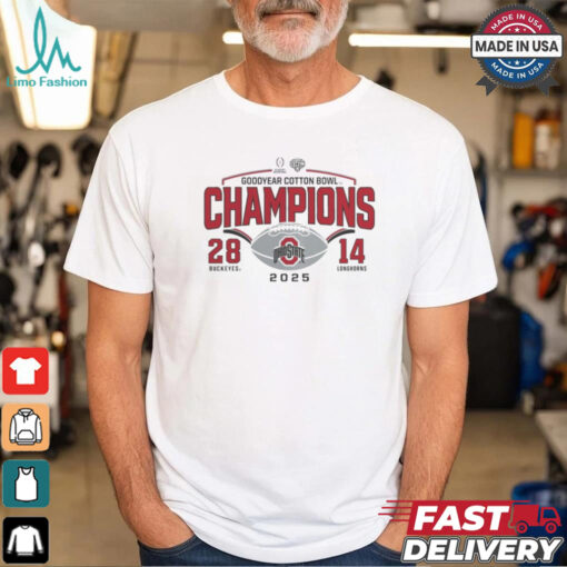Ohio State Buckeyes College Football Playoff 2025 Cotton Bowl Champions Buckeyes 28 14 Longhorns Shirt