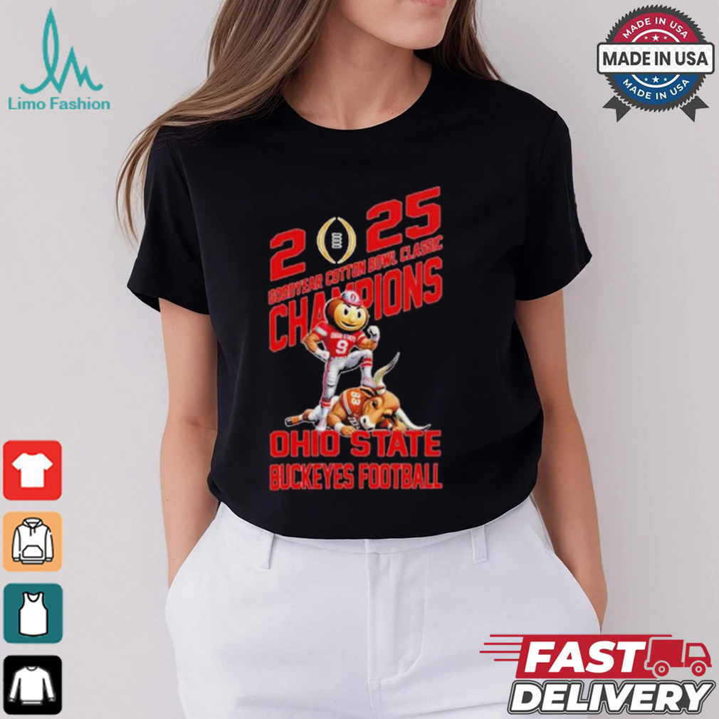 Ohio State Buckeyes Defeat Texas Longhorns Mascot Goodyear Cotton Bowl Classic Champions NCAA Bowl Games Season 2024 2025 T Shirt Ohio State Buckeyes Defeat Texas Longhorns Mascot Goodyear Cotton Bowl Classic Champions NCAA Bowl Games Season 2024 2025 T Shirt