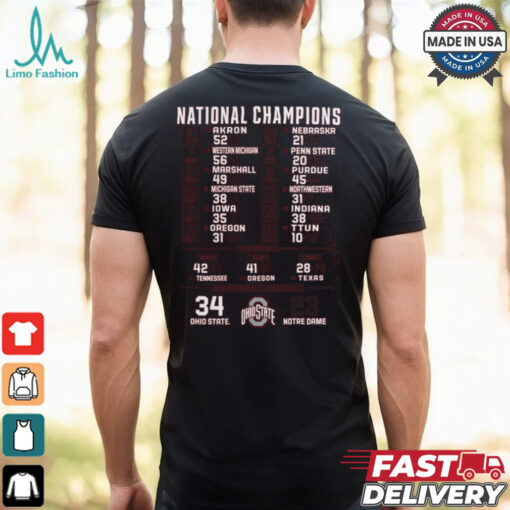 Ohio State Buckeyes Fanatics Women's College Football Playoff 2024 National Champions Schedule Plus Shirt