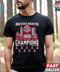 Ohio State Buckeyes Gift For Fans Win Cotton Bowl Champions 2025 Skyline Shirt
