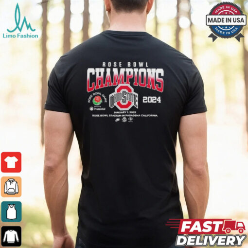 Ohio State Buckeyes NCAA Rose Bowl Champions January 1, 2025 Logo Shirt