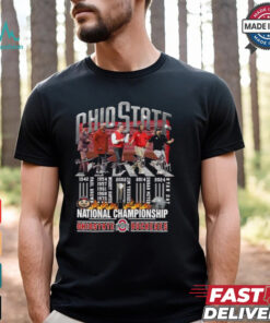 Ohio State Buckeyes Paul Brown Woody Hayes Jim Tressel Urban Meyer And Ryan Day National Championship Signatures Coach T shirts