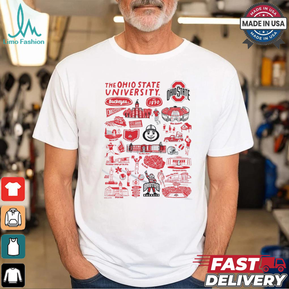 Ohio State Buckeyes Vive La Fete Youth Impressions Artwork T Shirt Ohio State Buckeyes Vive La Fete Youth Impressions Artwork T Shirt