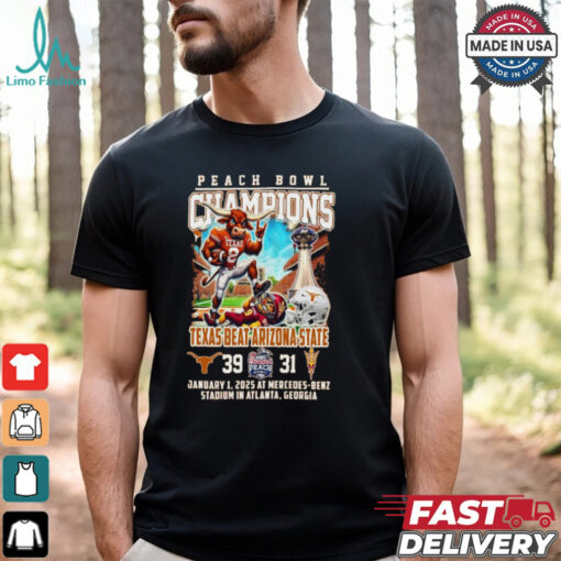 Peach Bowl Champions For Texas Beat Arizona State Mascot Shirt