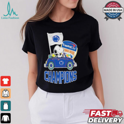 Penn State Nittany Lions Snoopy And Woodstock Capital One Orange Bowl Champions College Football Playoff NCAA Season 2024 2025 T shirts