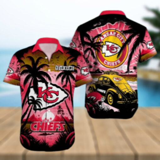 Personalized Kansas City Chiefs Retro Beach Hawaiian Shirt