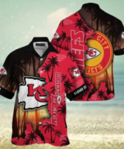 Personalized Kansas City Chiefs Sunset Palm Edition Hawaiian Shirt