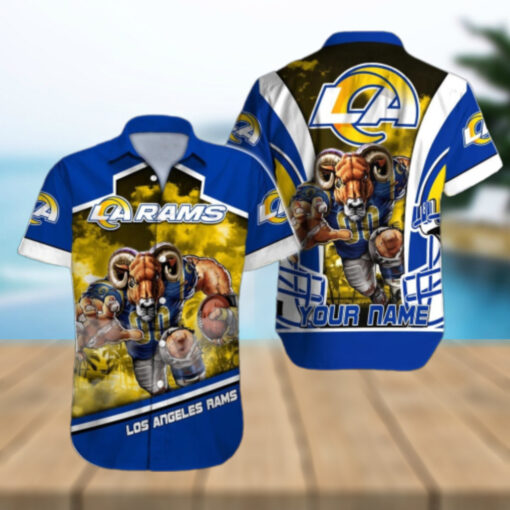 Personalized Los Angeles Rams Fierce Mascot Hawaiian Shirt