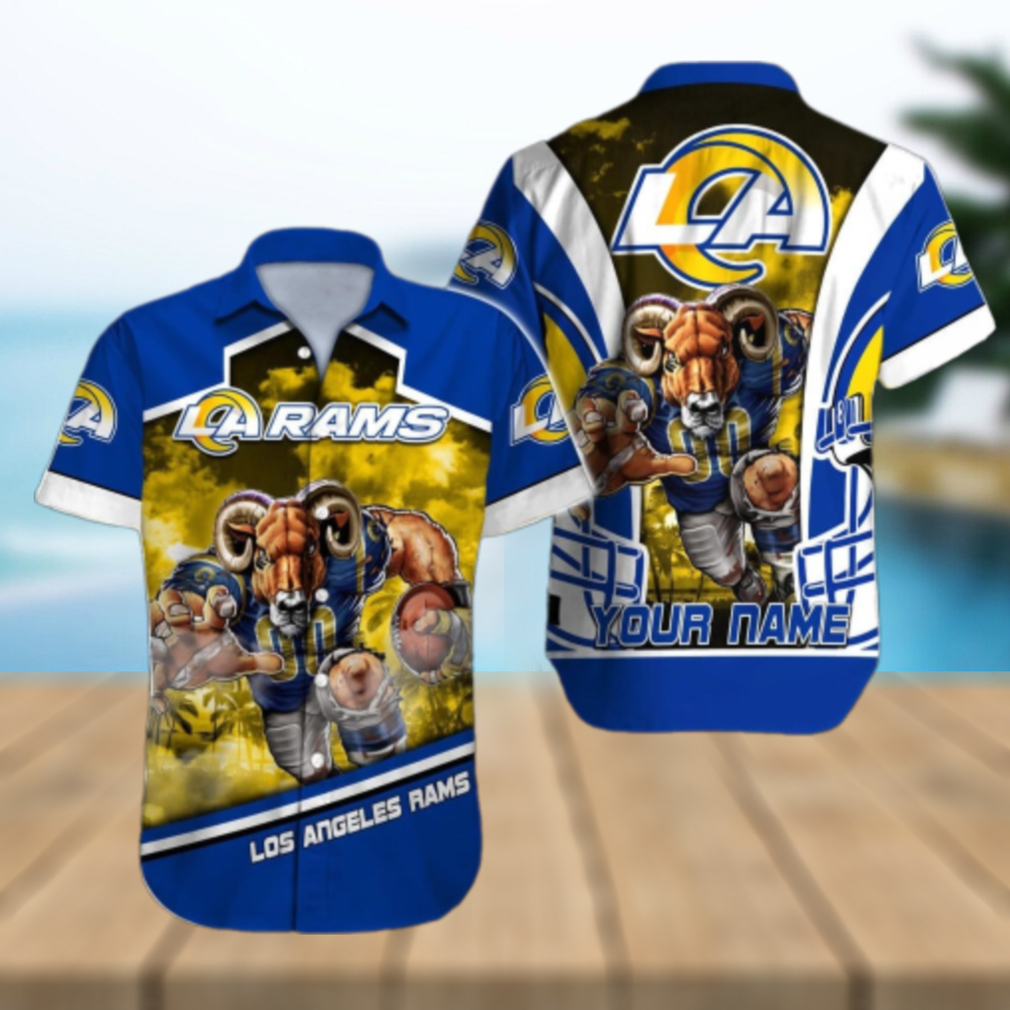 Personalized Los Angeles Rams Fierce Mascot Hawaiian Shirt Personalized Los Angeles Rams Fierce Mascot Hawaiian Shirt