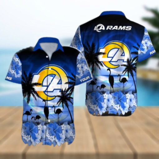 Personalized Los Angeles Rams Flamingo Dusk Hawaiian Shirt