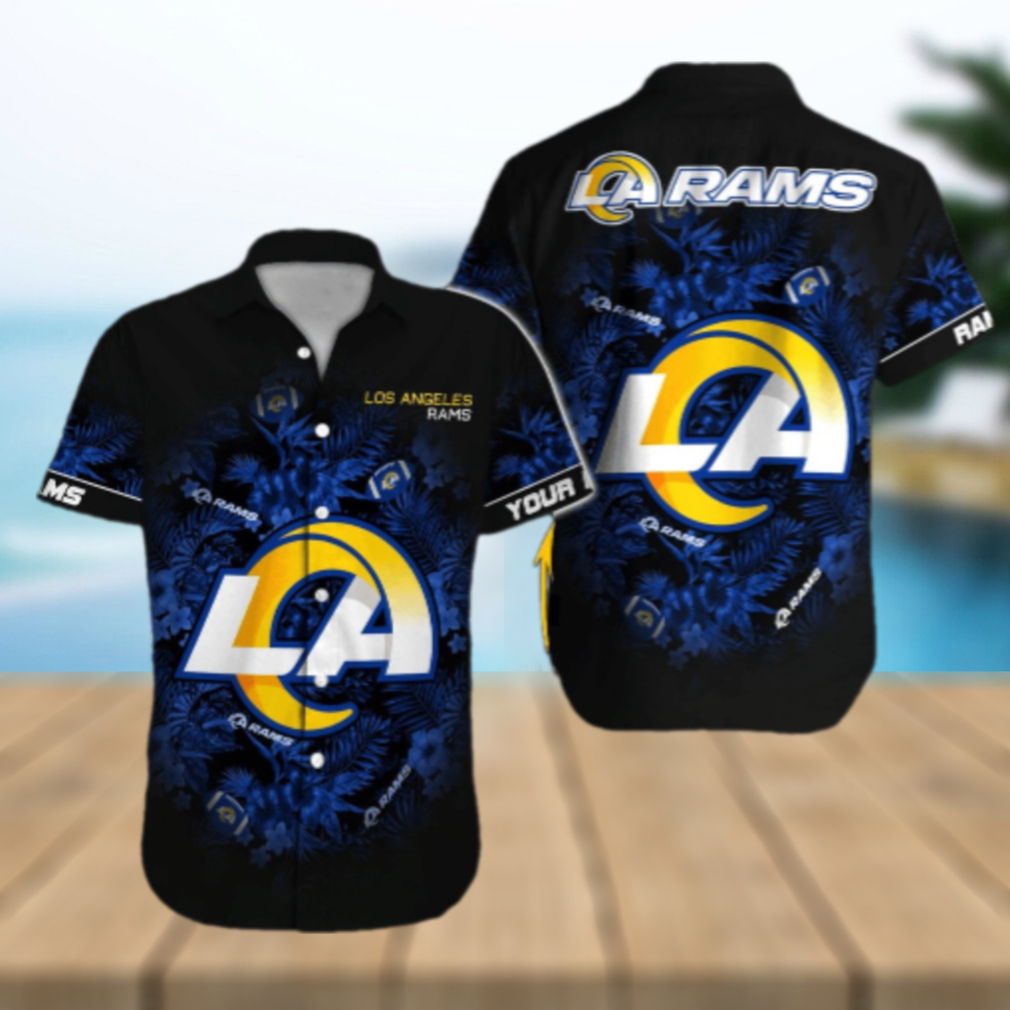 Personalized Los Angeles Rams Midnight Tropic Hawaiian Shirt Personalized Los Angeles Rams Midnight Tropic Hawaiian Shirt