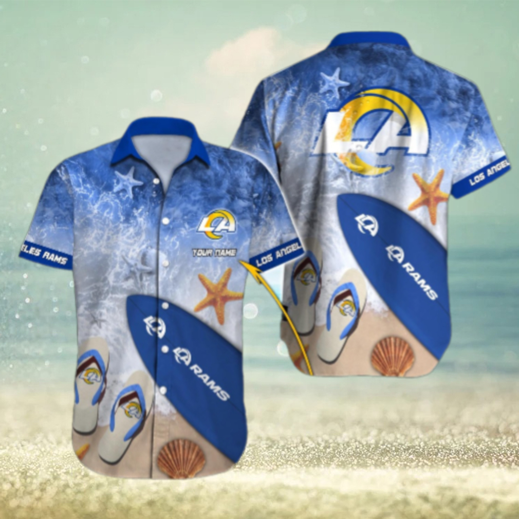 Personalized Los Angeles Rams Ocean Wave Hawaiian Shirt Personalized Los Angeles Rams Ocean Wave Hawaiian Shirt