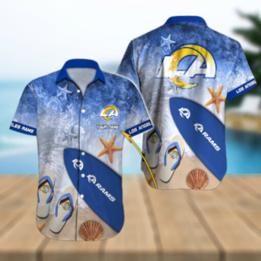 Personalized Los Angeles Rams Ocean Wave Hawaiian Shirt