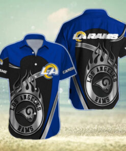 Personalized Los Angeles Rams Silver Flame Hawaiian Shirt