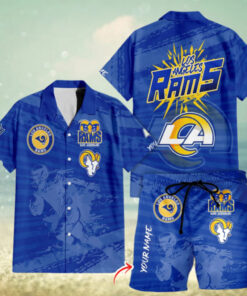 Personalized Los Angeles Rams Starburst Pride Hawaiian Shirt