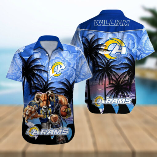 Personalized Los Angeles Rams Stormy Sunset Hawaiian Shirt