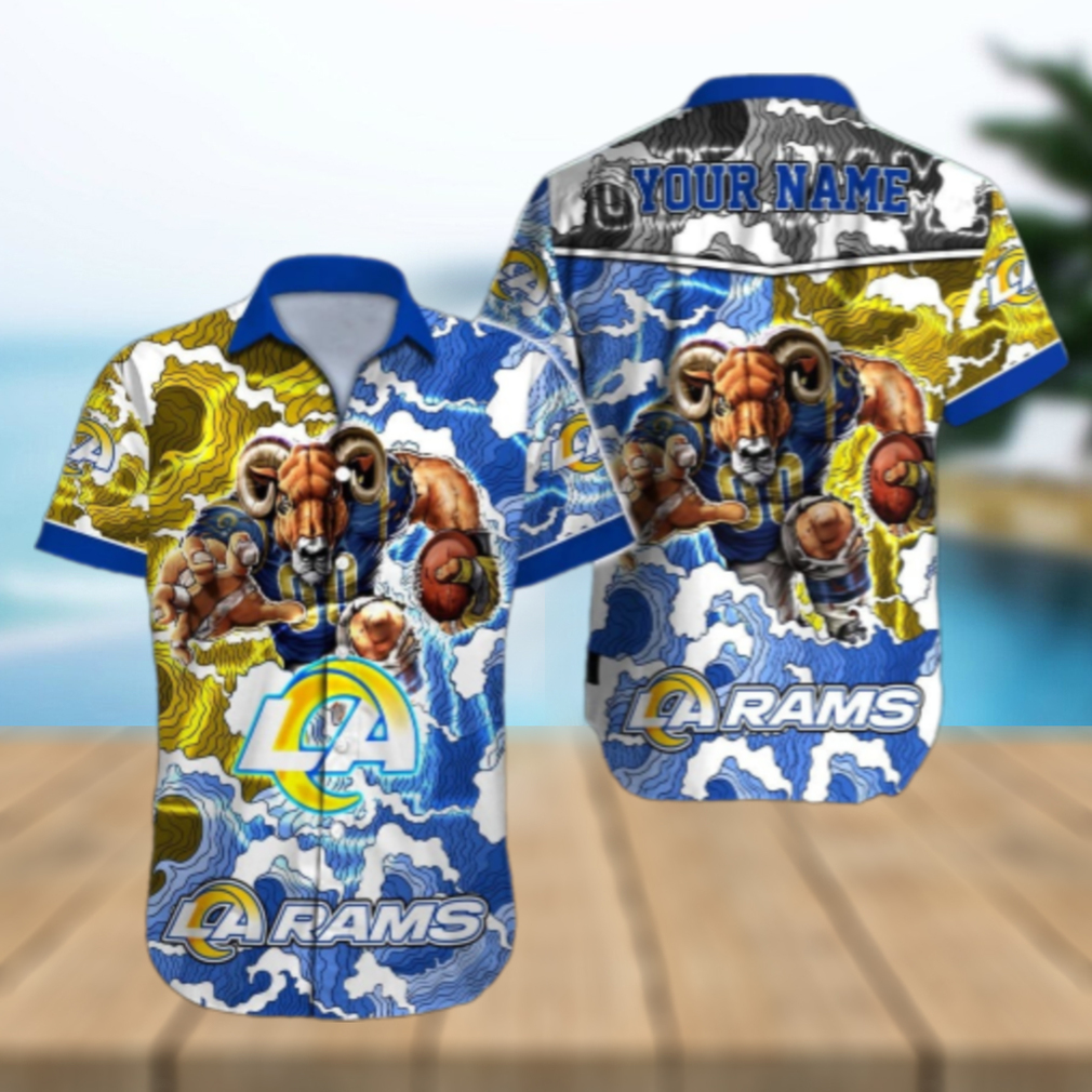 Personalized Los Angeles Rams Thunder Charge Hawaiian Shirt Personalized Los Angeles Rams Thunder Charge Hawaiian Shirt
