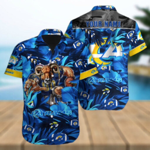 Personalized Los Angeles Rams Tropical Blaze Hawaiian Shirt