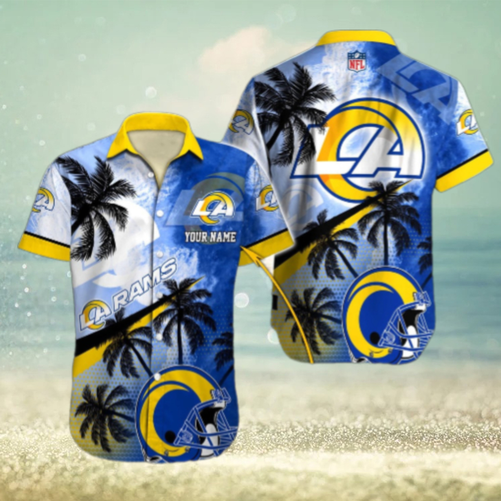 Personalized Los Angeles Rams Tropical Wave Hawaiian Shirt Personalized Los Angeles Rams Tropical Wave Hawaiian Shirt