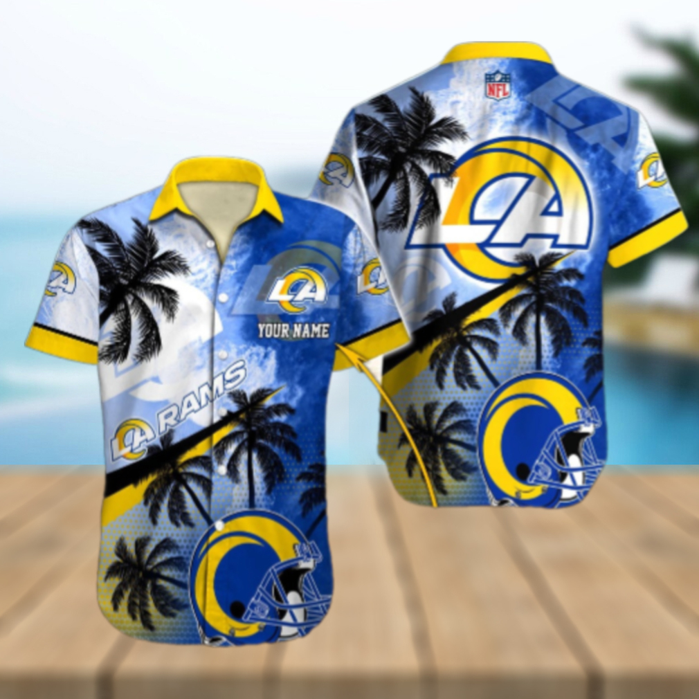 Personalized Los Angeles Rams Tropical Wave Hawaiian Shirt Personalized Los Angeles Rams Tropical Wave Hawaiian Shirt
