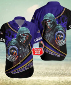 Personalized Name Football Team Baltimore Ravens NFL Hawaiian Shirt For Fans