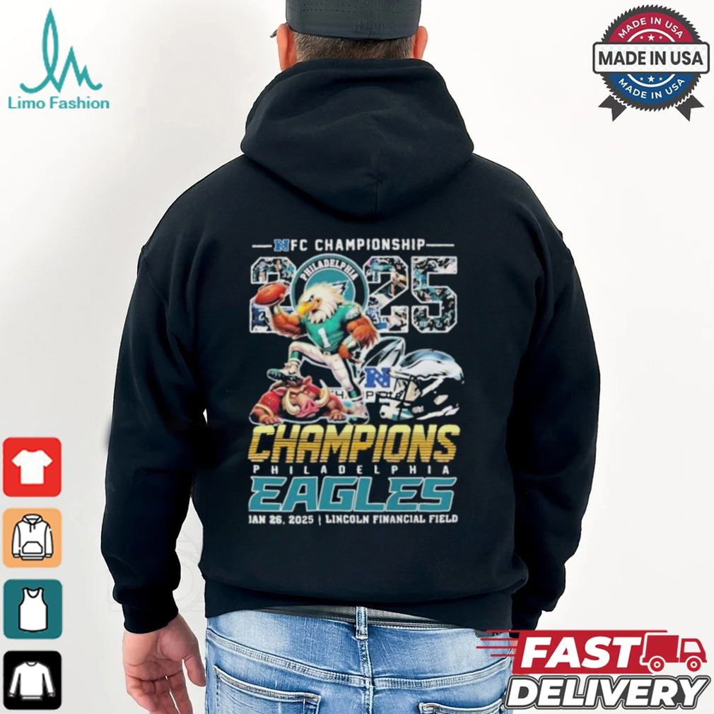 Philadelphia Eagles Beat Washington Commanders NFC Champions 2025 Mascot T shirts Philadelphia Eagles Beat Washington Commanders NFC Champions 2025 Mascot T shirts