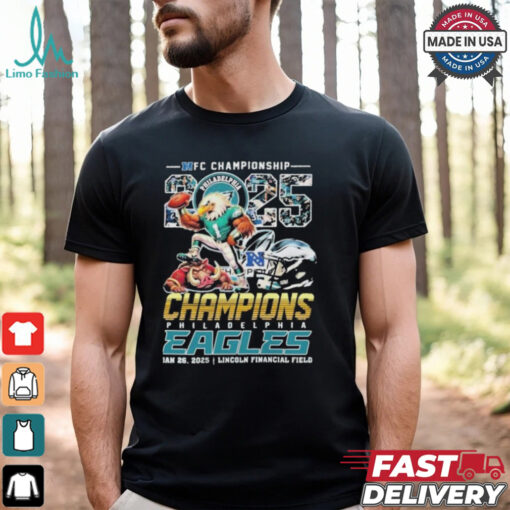 Philadelphia Eagles Beat Washington Commanders NFC Champions 2025 Mascot T shirts