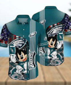 Philadelphia Eagles Mickey Gridiron Hawaiian Shirt