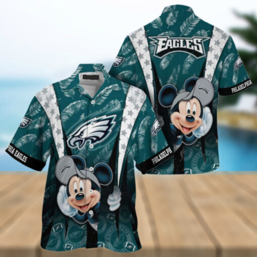 Philadelphia Eagles Mickey Tropical Hawaiian Shirt
