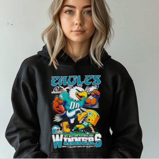 Philadelphia Eagles NFC Wild Card Playoffs 2025 winners mascot shirt