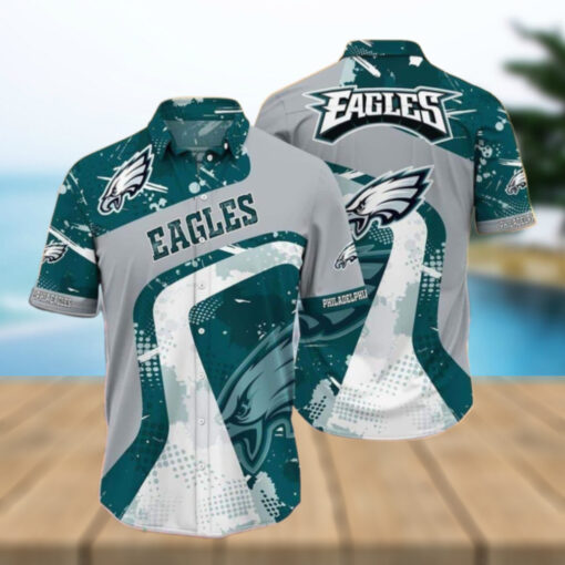 Philadelphia Eagles Splatter Wave Hawaiian Shirt