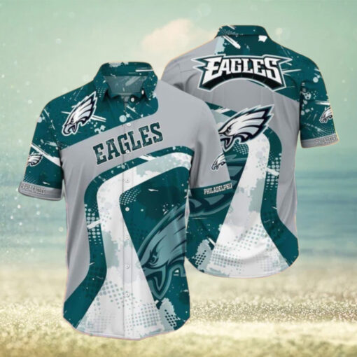 Philadelphia Eagles Splatter Wave Hawaiian Shirt