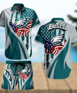 Philadelphia Eagles Stars and Stripes Pride Hawaiian Set