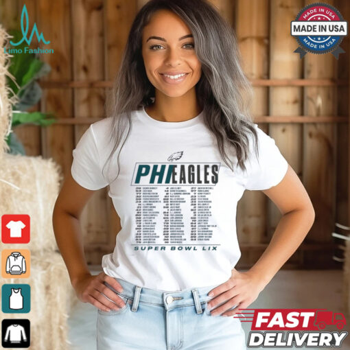 Philadelphia Eagles Super Bowl LIX Roster T Shirt