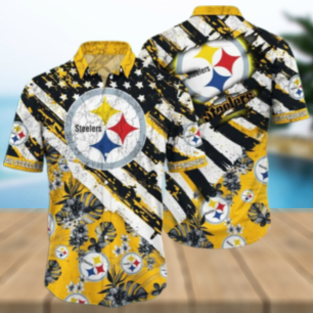 Pittsburgh Steelers Stars & Stripes Hawaiian Shirt Pittsburgh Steelers Stars & Stripes Hawaiian Shirt