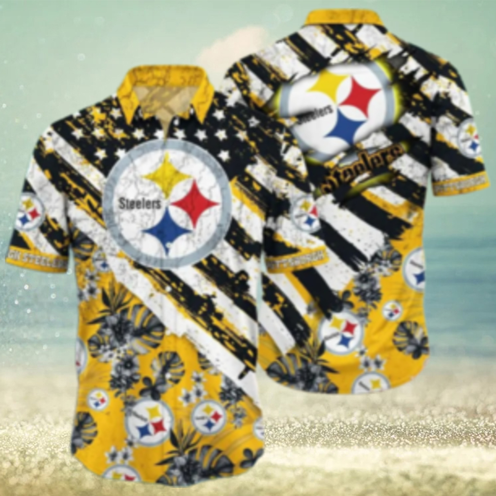 Pittsburgh Steelers Stars & Stripes Hawaiian Shirt Pittsburgh Steelers Stars & Stripes Hawaiian Shirt
